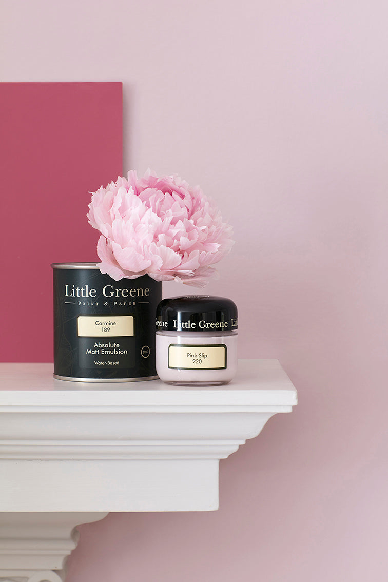 The Little Greene Intelligent Matt Emulsion Paint Pink Slip UK