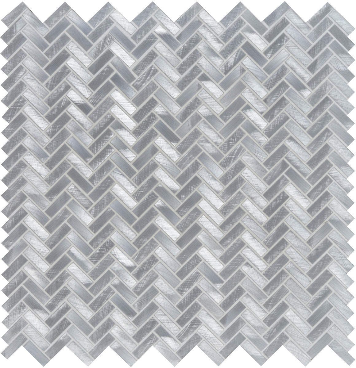 Brushed Chrome Mini Mosaic Metallic Mosaic Tile Herringbone Mosaics